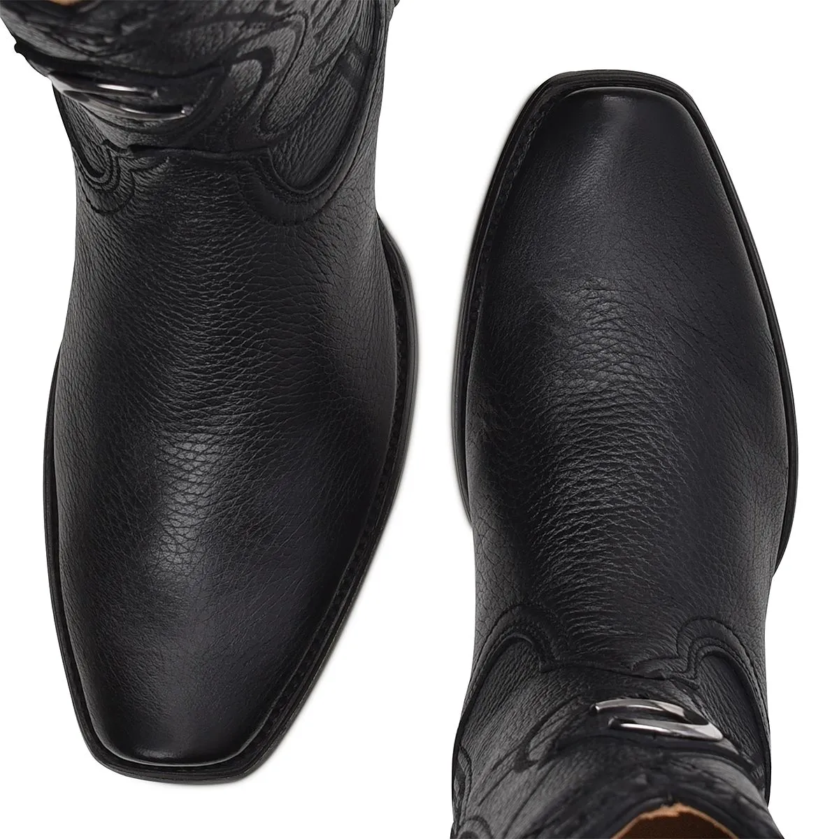 1J1NVE - Cuadra black dress cowboy deer leather boots for men