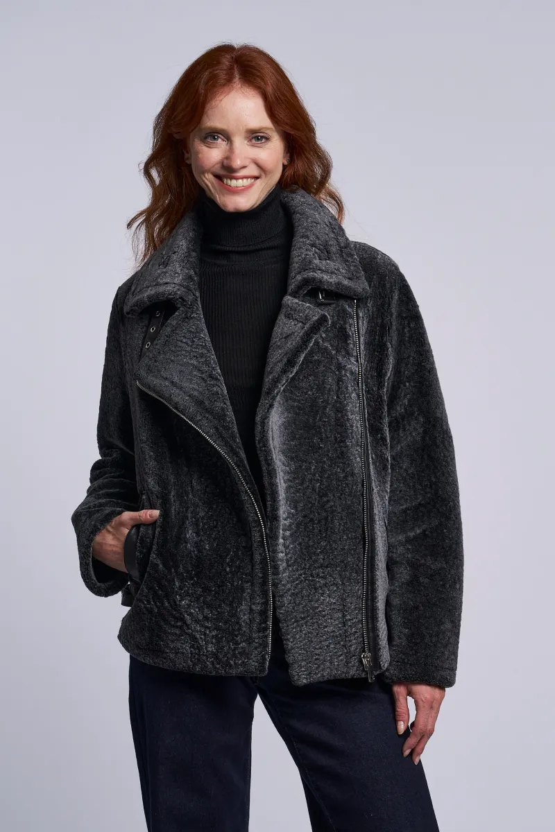 472 Genuine shearling biker jacket