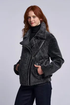 472 Genuine shearling biker jacket