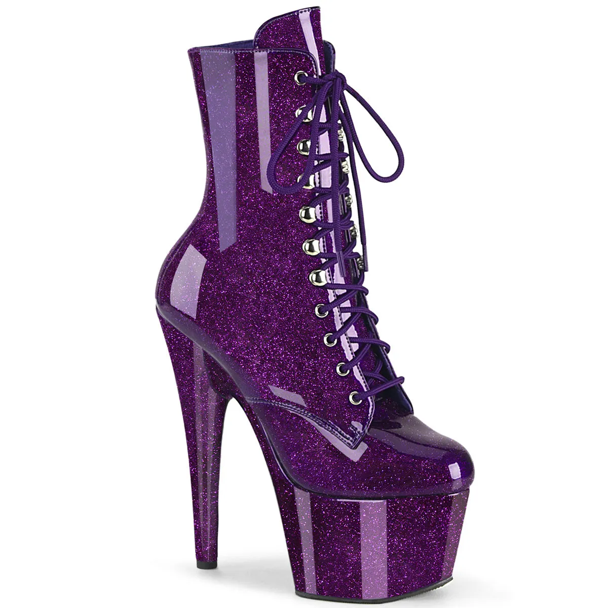 7 Inch Heel ADORE-1020GP Purple Glitter