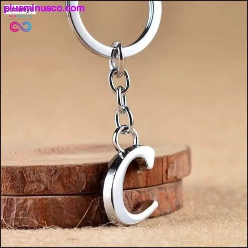 A-Z Letters key Chain Silver Color Metal Keychain Women Car