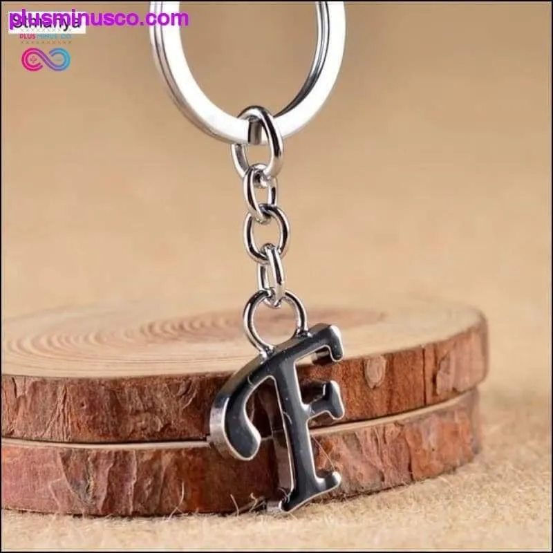 A-Z Letters key Chain Silver Color Metal Keychain Women Car