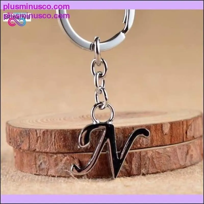 A-Z Letters key Chain Silver Color Metal Keychain Women Car