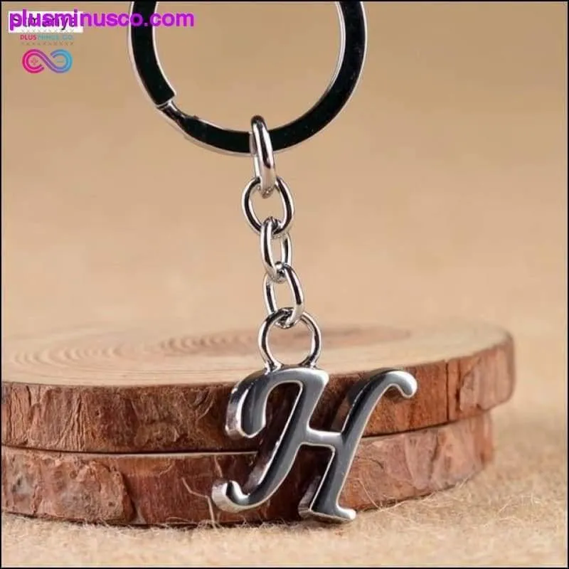 A-Z Letters key Chain Silver Color Metal Keychain Women Car