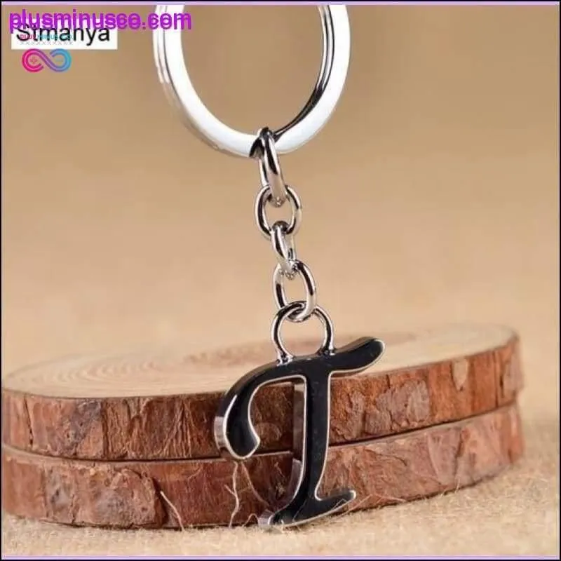 A-Z Letters key Chain Silver Color Metal Keychain Women Car