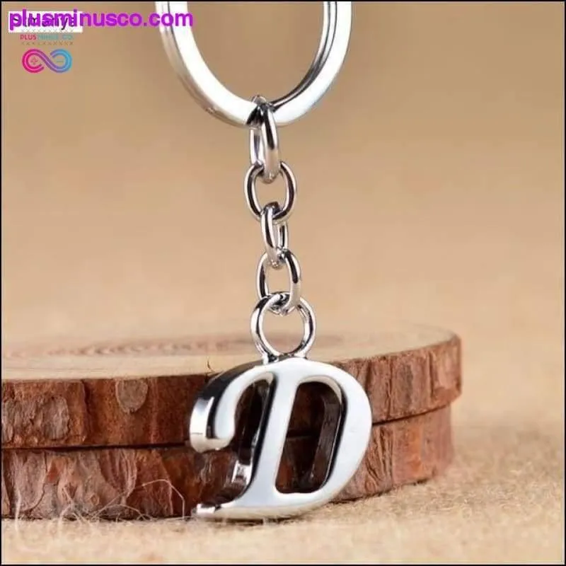 A-Z Letters key Chain Silver Color Metal Keychain Women Car