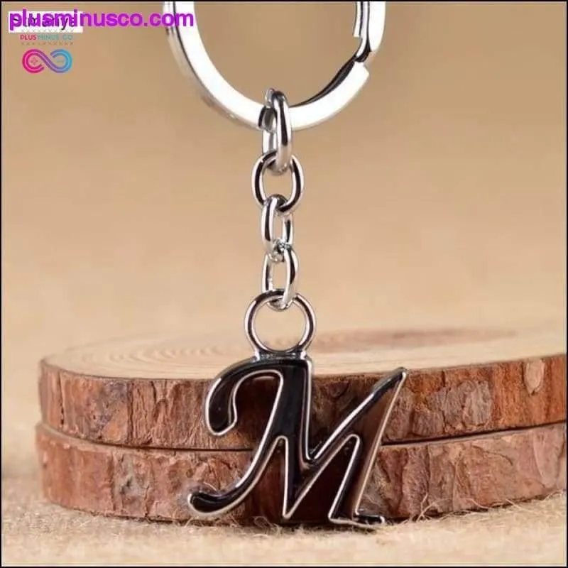 A-Z Letters key Chain Silver Color Metal Keychain Women Car