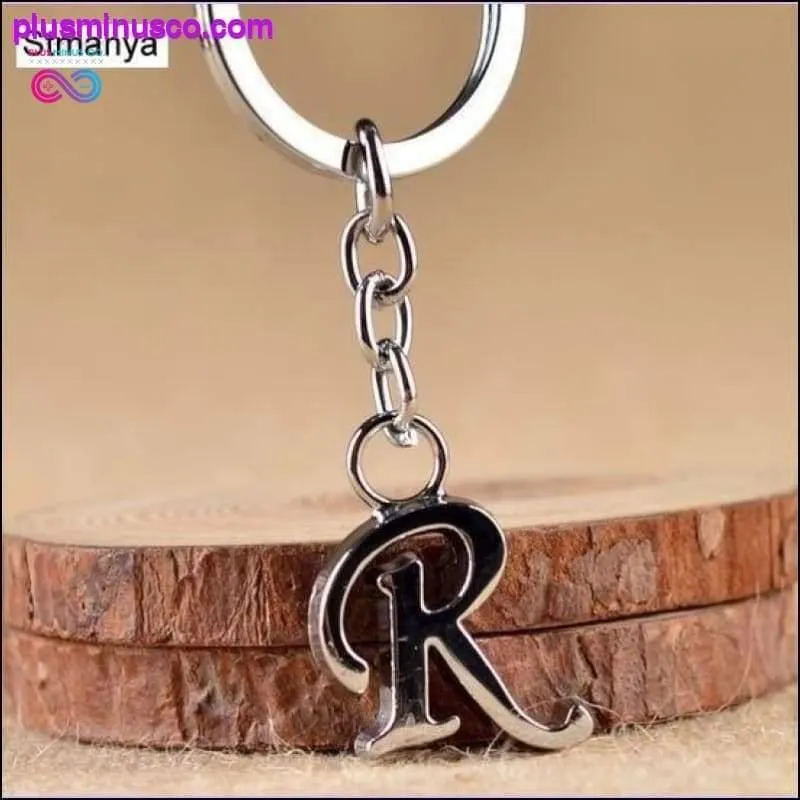 A-Z Letters key Chain Silver Color Metal Keychain Women Car