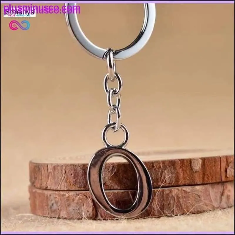 A-Z Letters key Chain Silver Color Metal Keychain Women Car