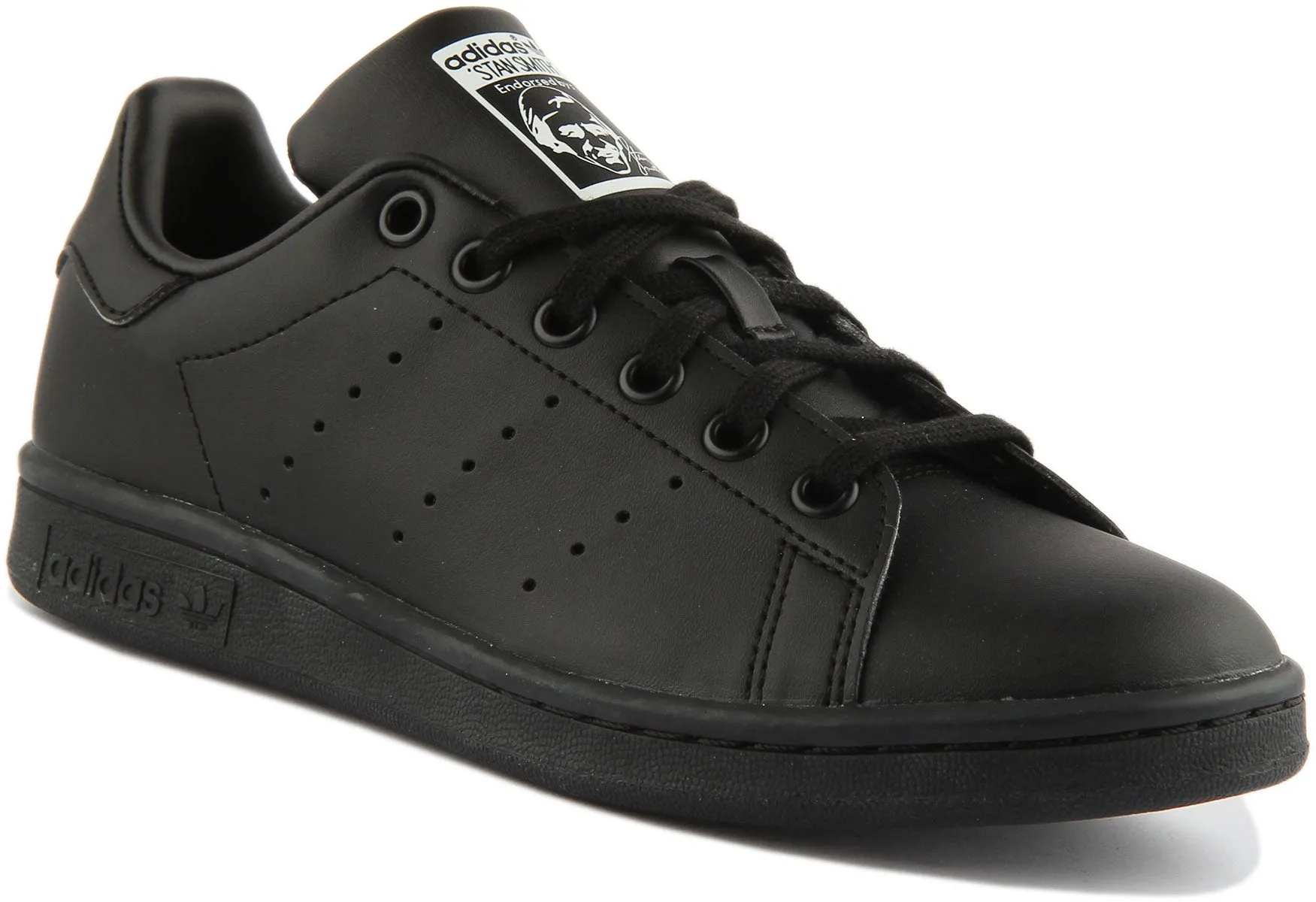 Adidas Stan Smith J In Black For Youth