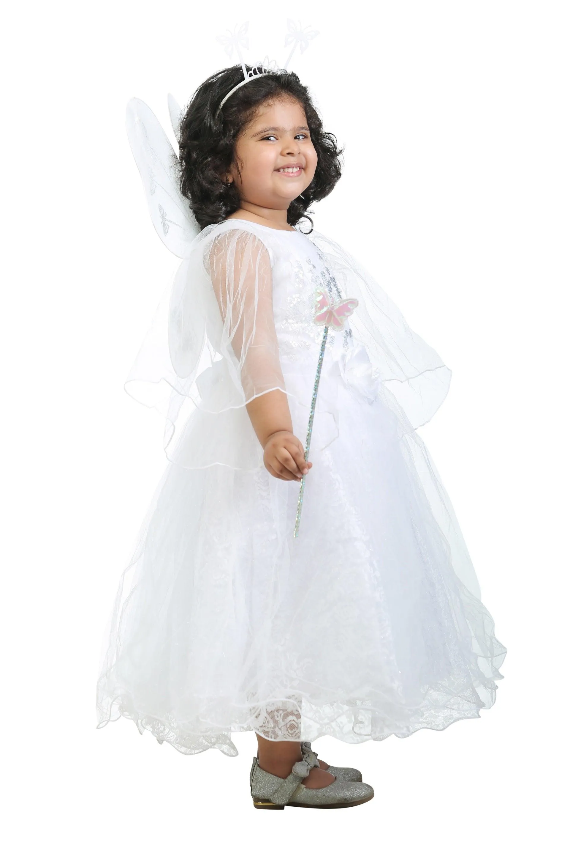 Ahhaaaa Kids Cotton A-Line Maxi Dress/Angel Pari Dress/Christmas Gown