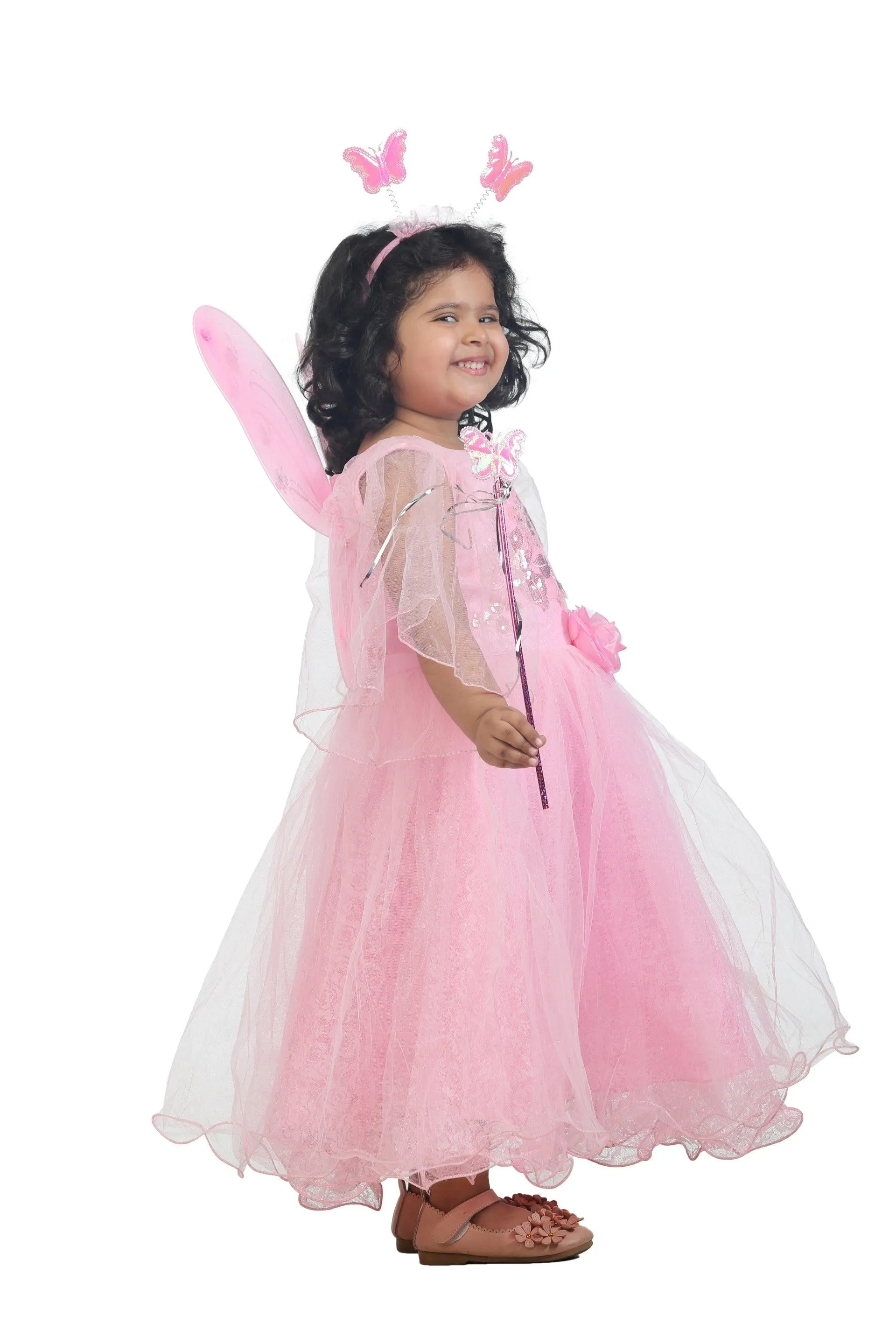 Ahhaaaa Kids Cotton A-Line Maxi Dress/Angel Pari Dress/Christmas Gown