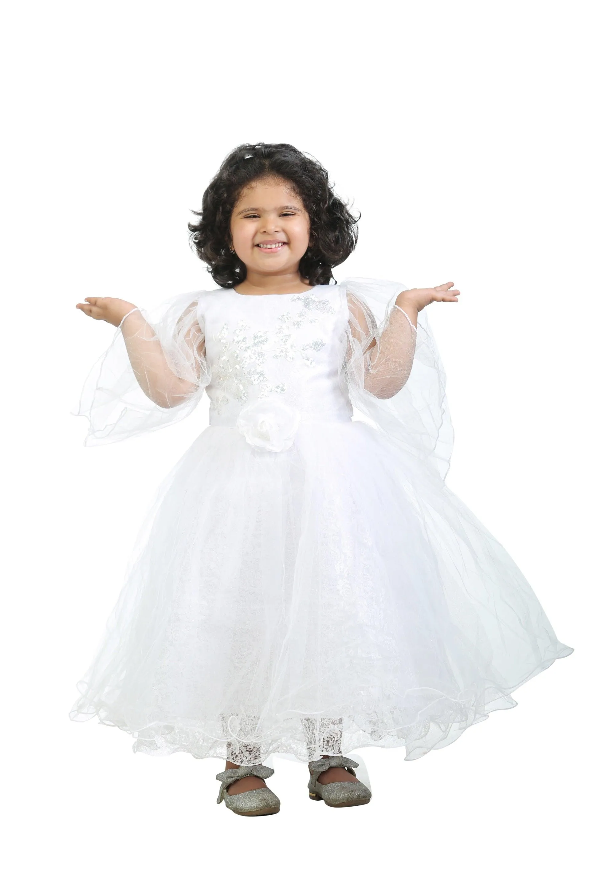 Ahhaaaa Kids Cotton A-Line Maxi Dress/Angel Pari Dress/Christmas Gown