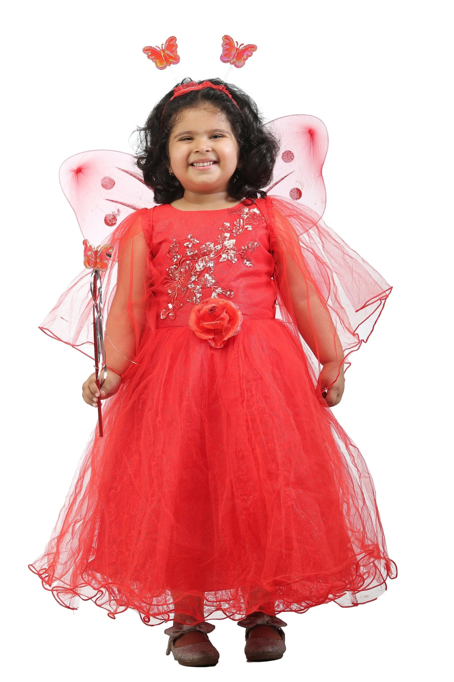 Ahhaaaa Kids Cotton A-Line Maxi Dress/Angel Pari Dress/Christmas Gown