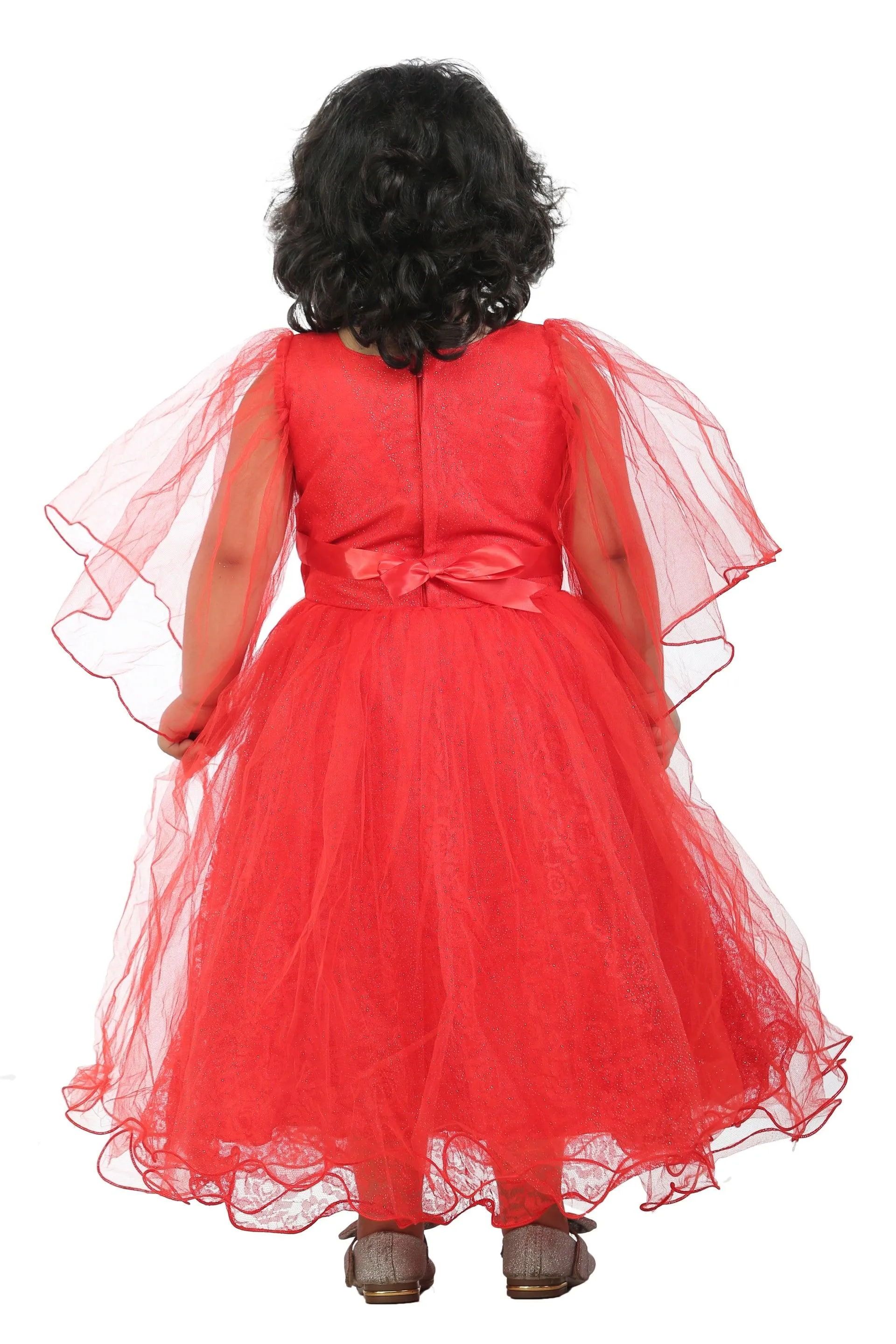 Ahhaaaa Kids Cotton A-Line Maxi Dress/Angel Pari Dress/Christmas Gown