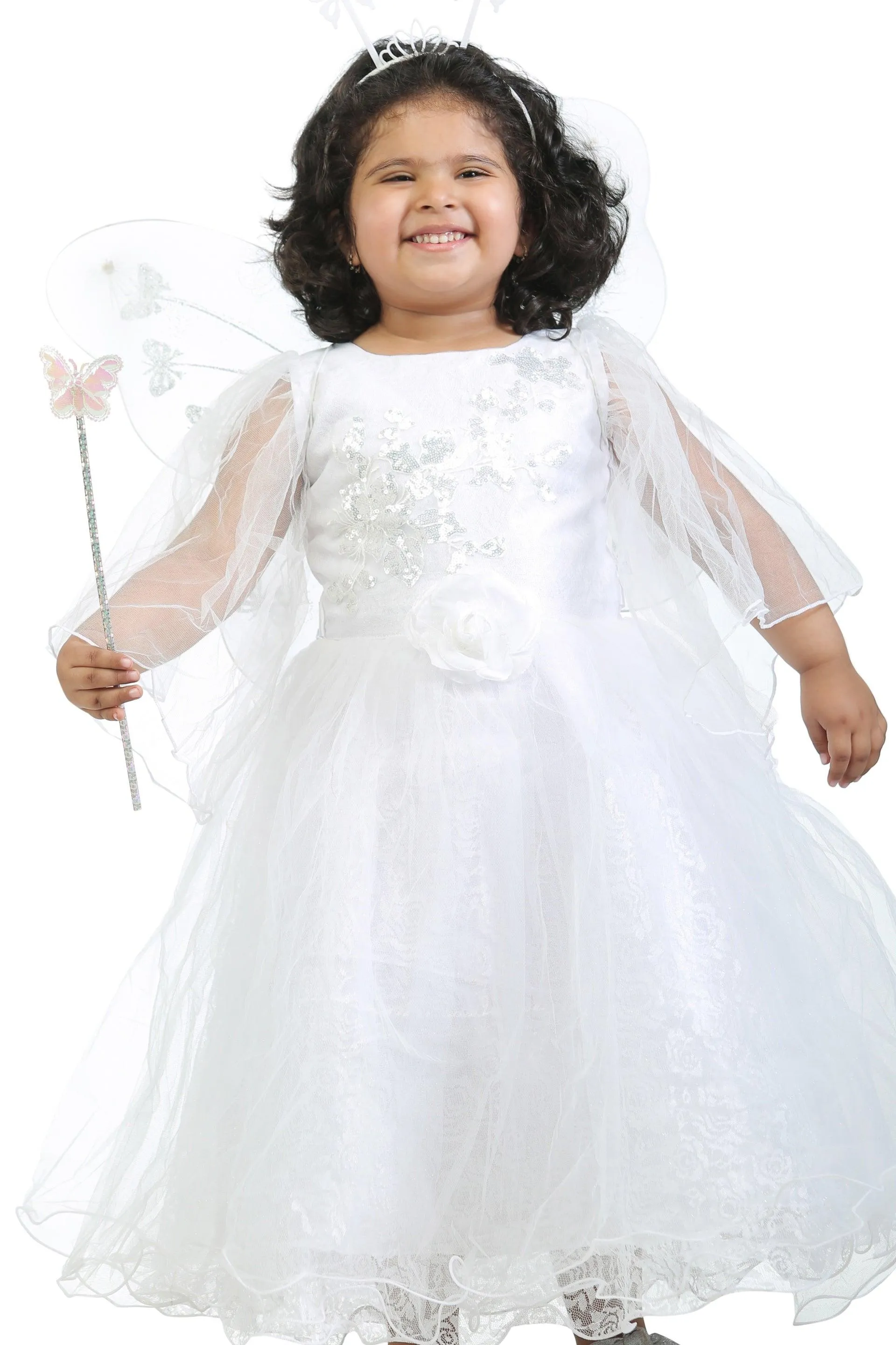 Ahhaaaa Kids Cotton A-Line Maxi Dress/Angel Pari Dress/Christmas Gown