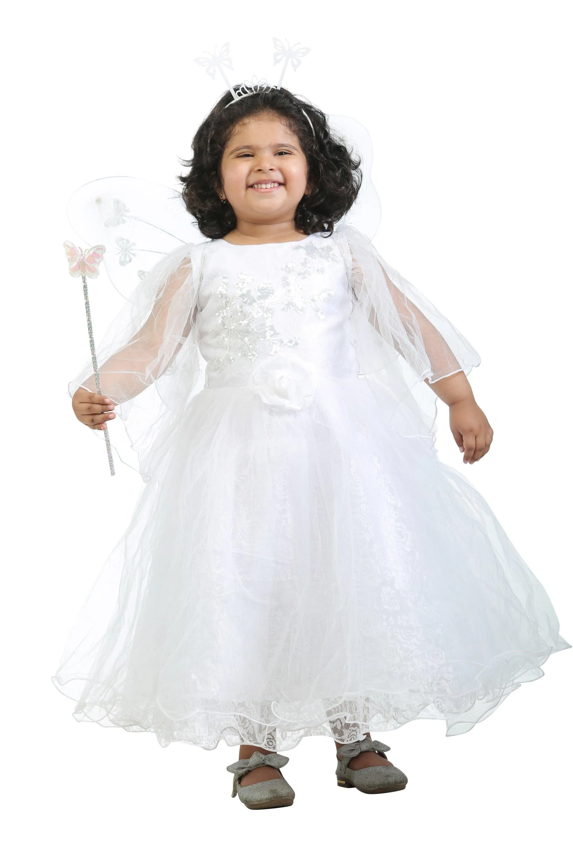 Ahhaaaa Kids Cotton A-Line Maxi Dress/Angel Pari Dress/Christmas Gown