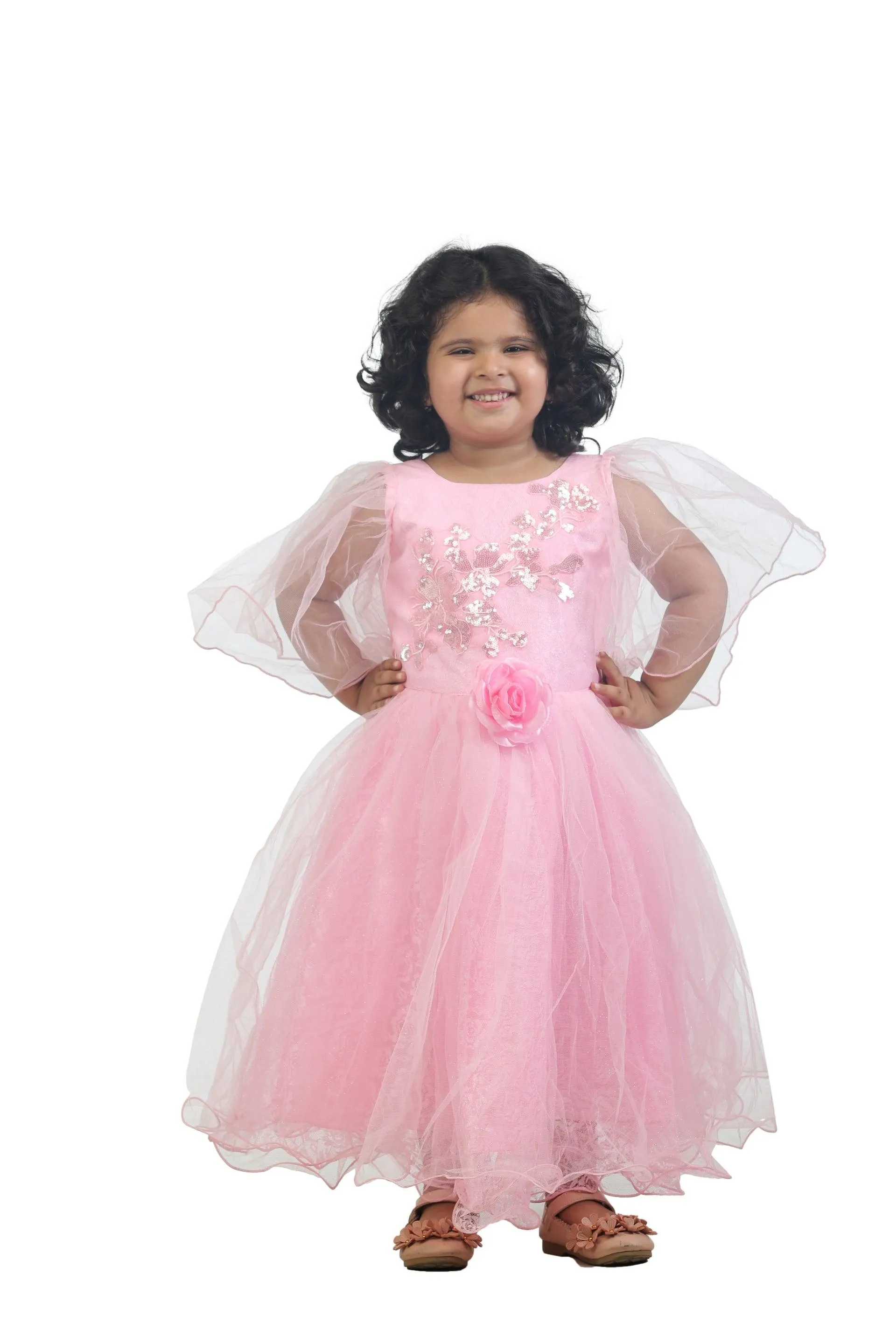 Ahhaaaa Kids Cotton A-Line Maxi Dress/Angel Pari Dress/Christmas Gown