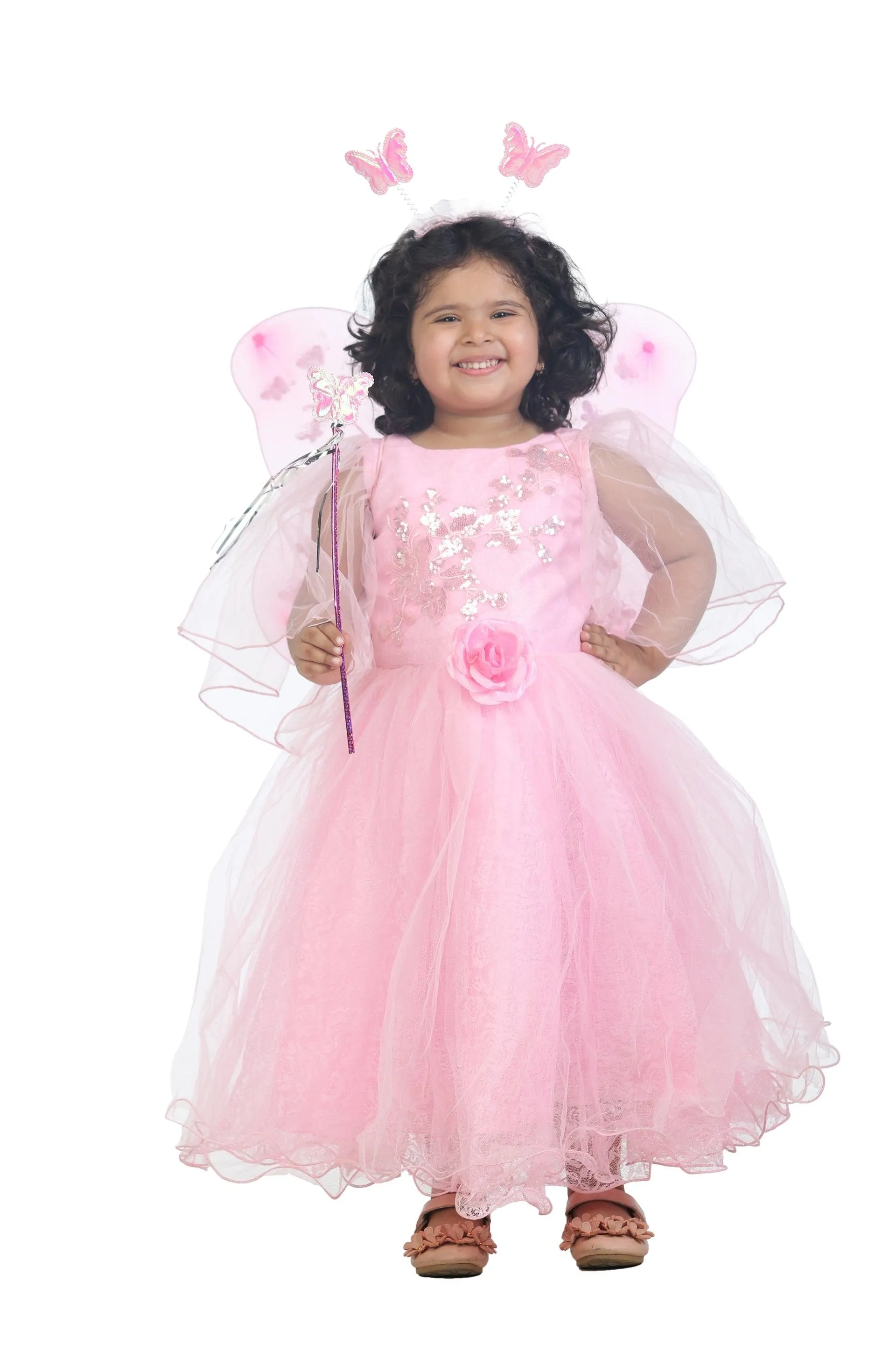 Ahhaaaa Kids Cotton A-Line Maxi Dress/Angel Pari Dress/Christmas Gown