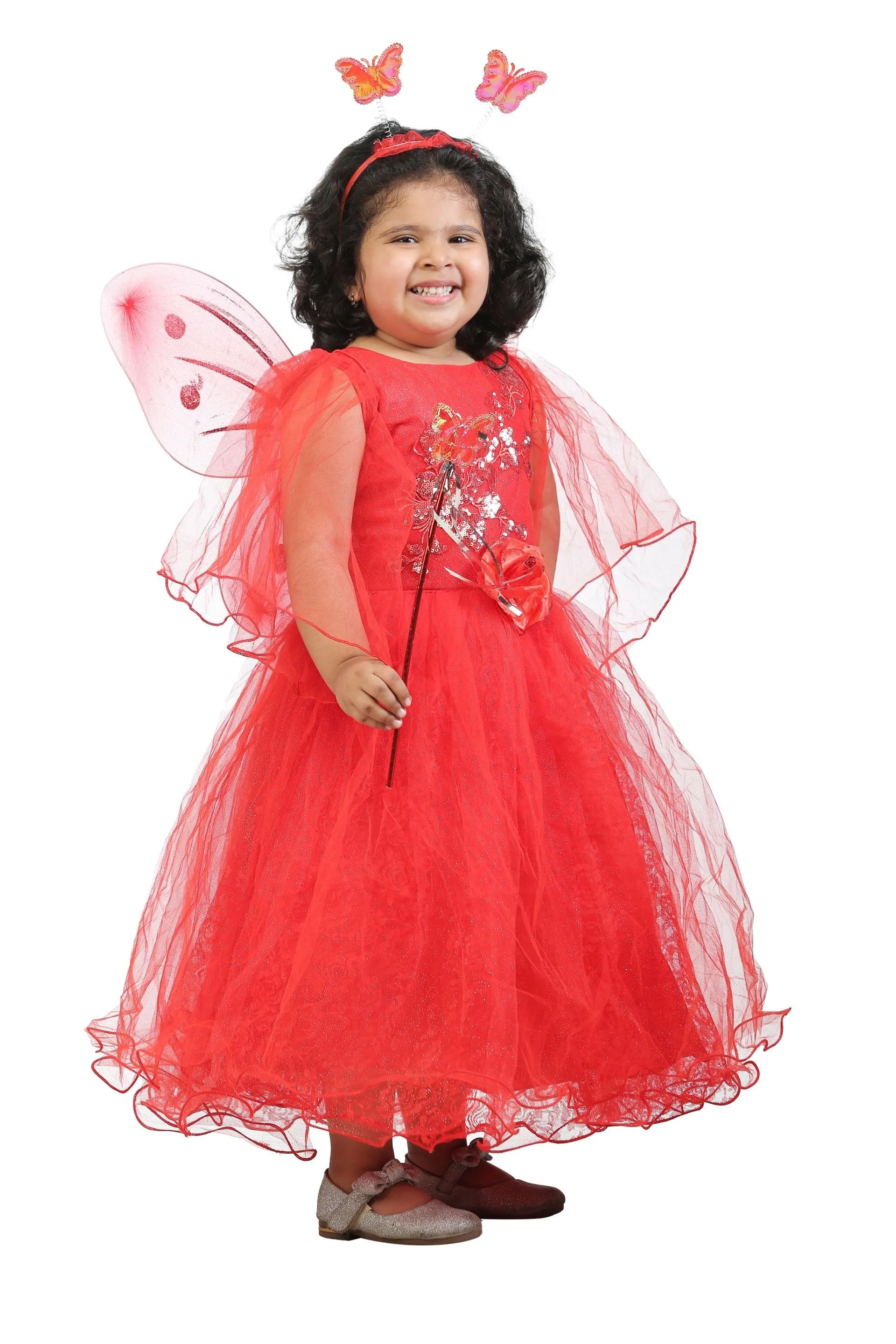 Ahhaaaa Kids Cotton A-Line Maxi Dress/Angel Pari Dress/Christmas Gown