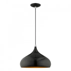 AMADOR 1 LIGHT MINI PENDANT, SHINY BLACK