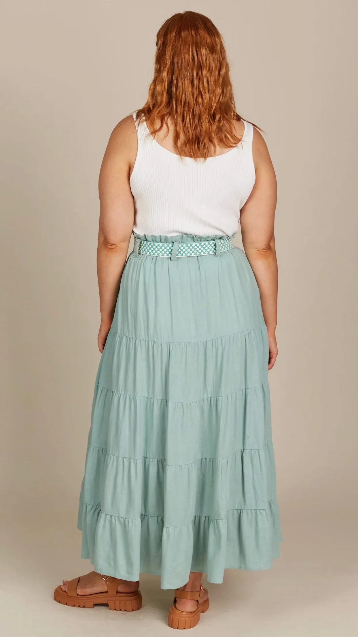 Amelie Maxi Skirt Seafoam