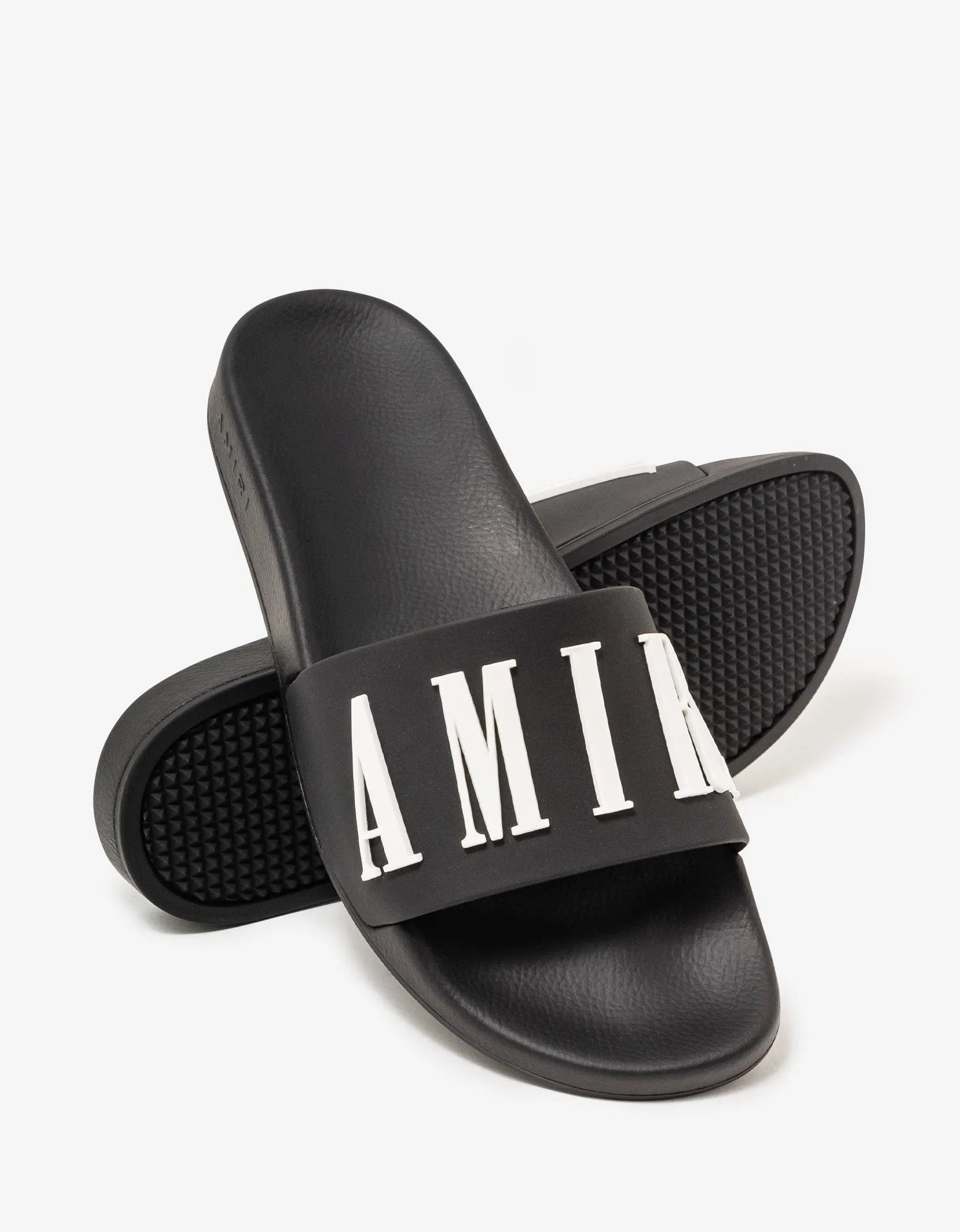 Amiri Black Logo Pool Slide Sandals