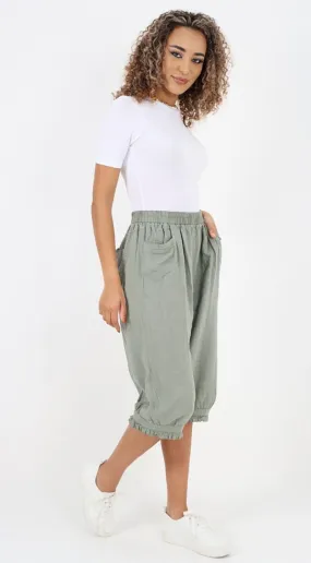 Anne   Kate Italian Este Linen Ruffle Pants