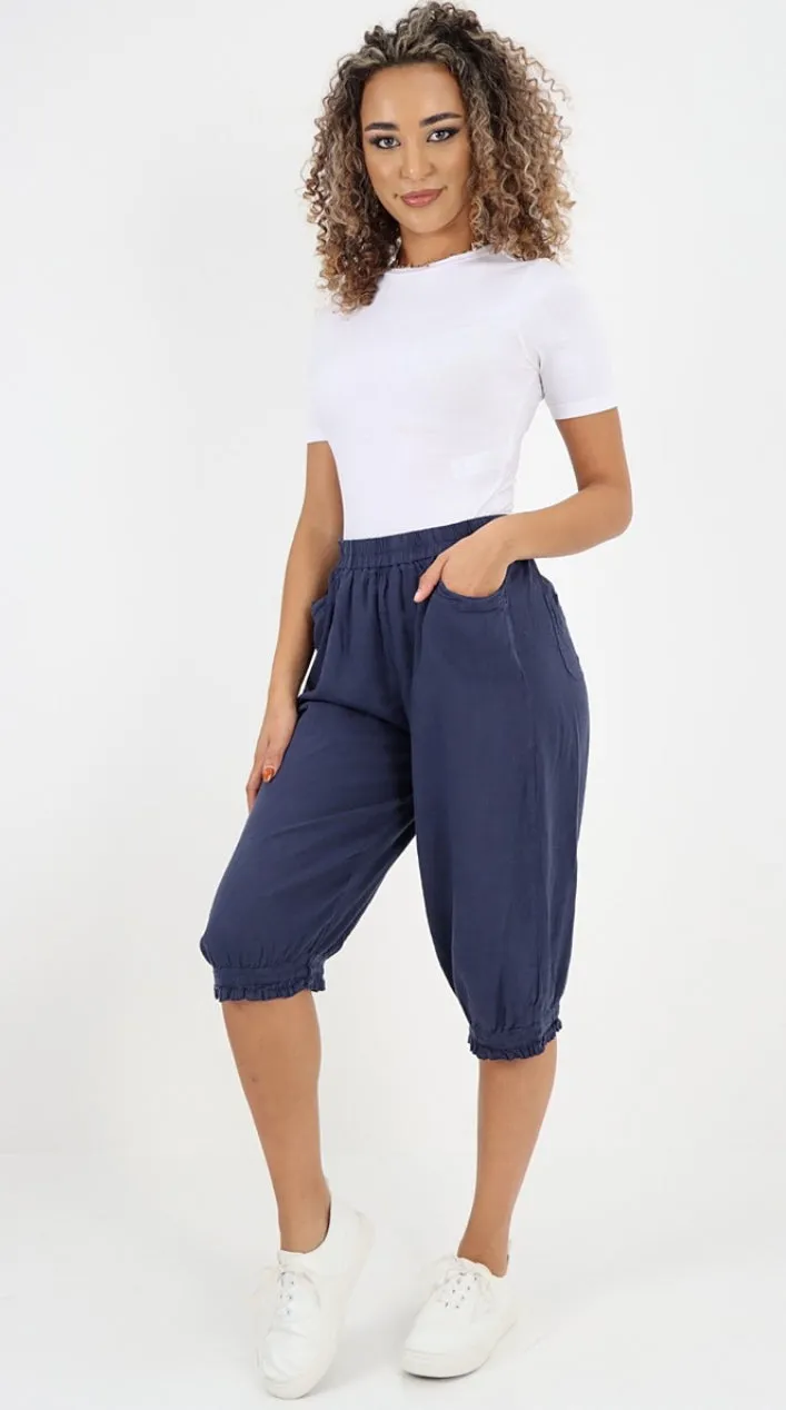 Anne   Kate Italian Este Linen Ruffle Pants