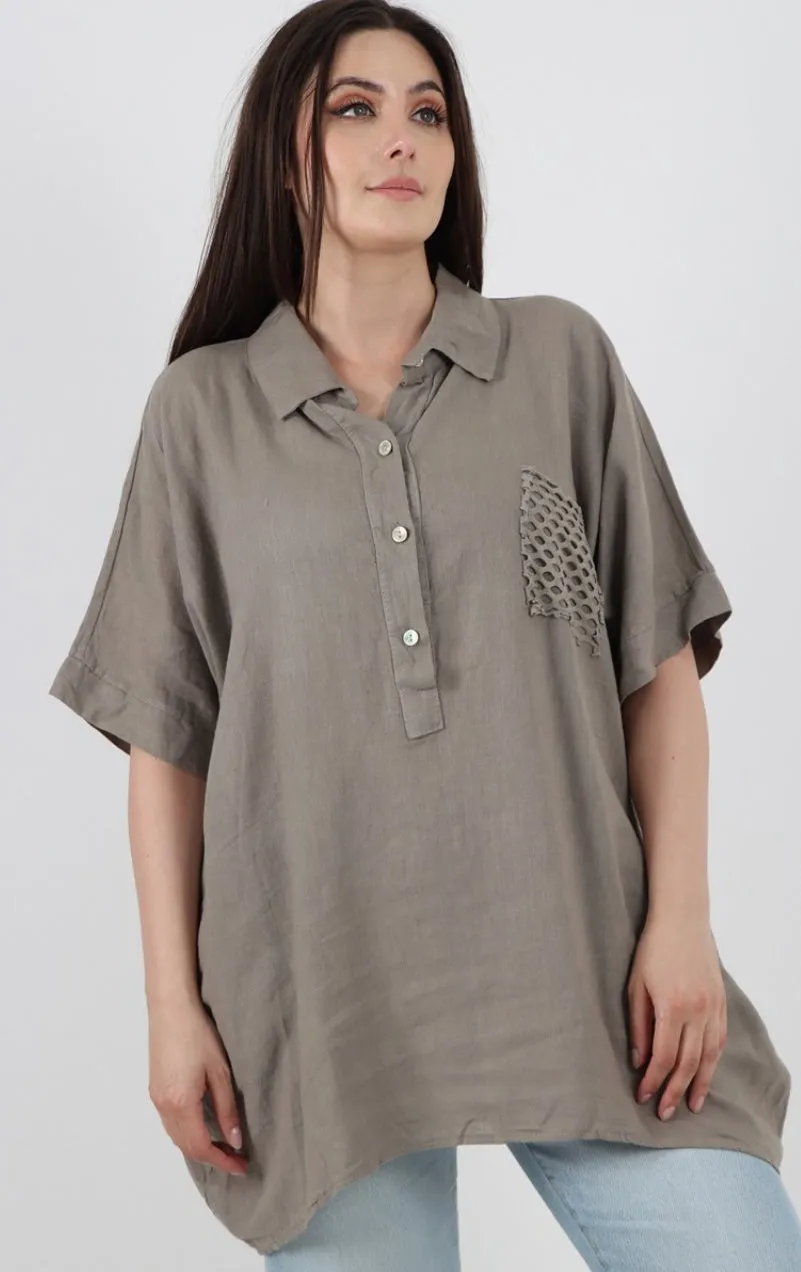 Anne   Kate Italian Nardo Linen Top