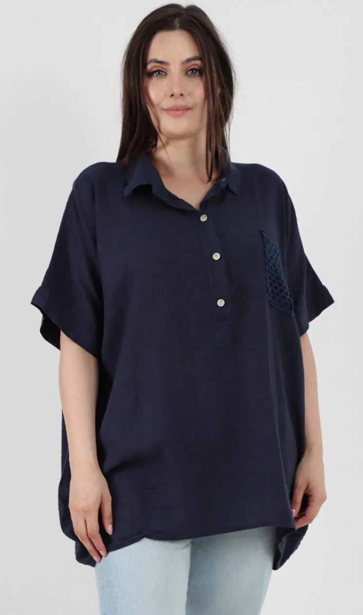 Anne   Kate Italian Nardo Linen Top