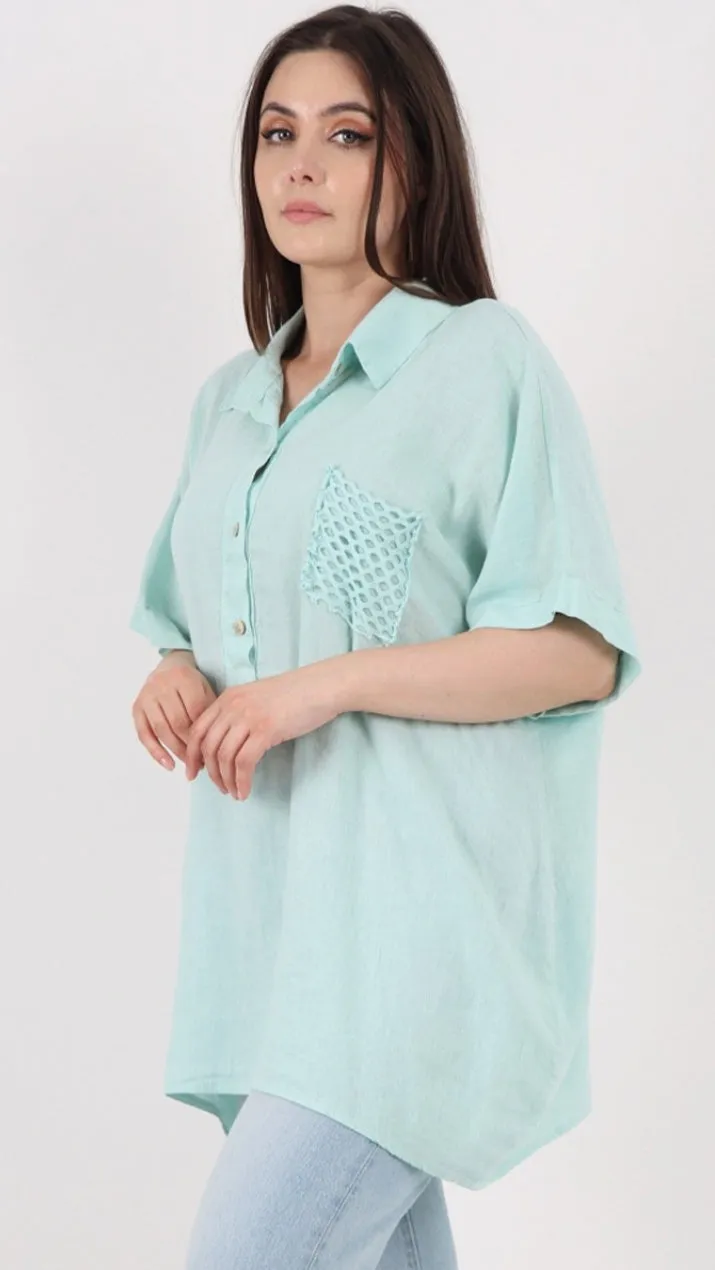 Anne   Kate Italian Nardo Linen Top