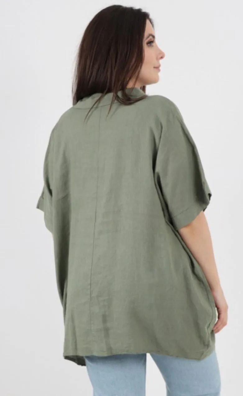 Anne   Kate Italian Nardo Linen Top