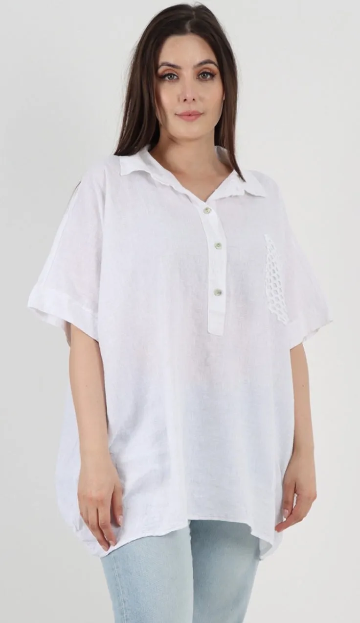 Anne   Kate Italian Nardo Linen Top