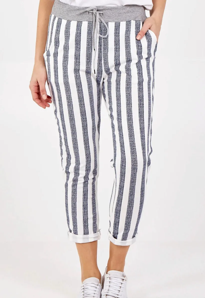 Anne   Kate Italian Stripe Denim Blue Pants 14-18