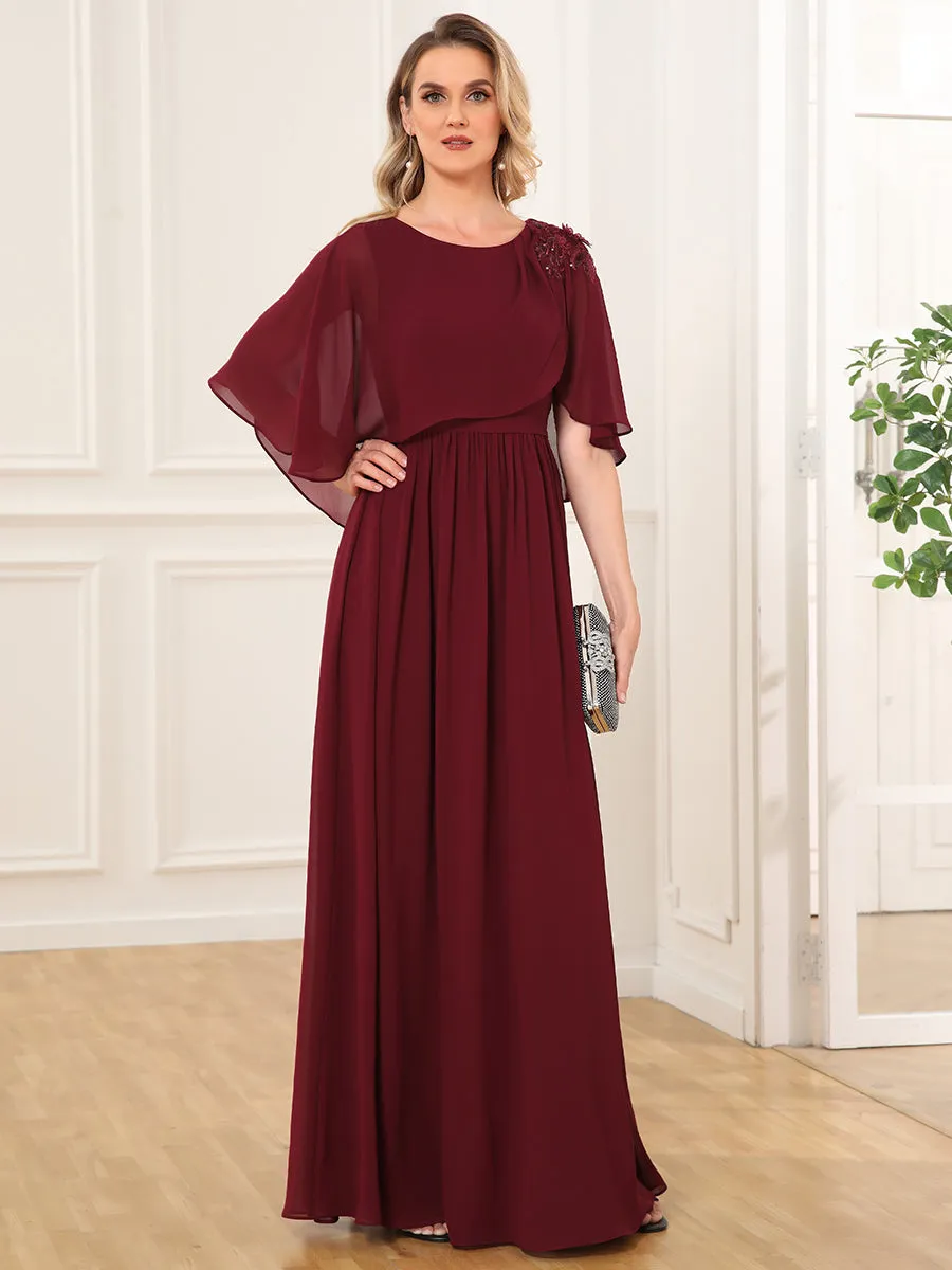 Appliques Wholesale Mother of the Bride Dresses With Round Neck A Line