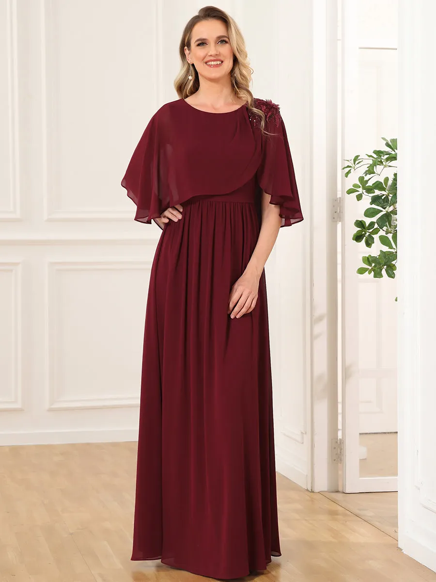 Appliques Wholesale Mother of the Bride Dresses With Round Neck A Line