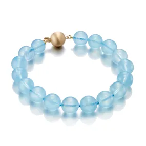 Aquamarine Bead Bracelet