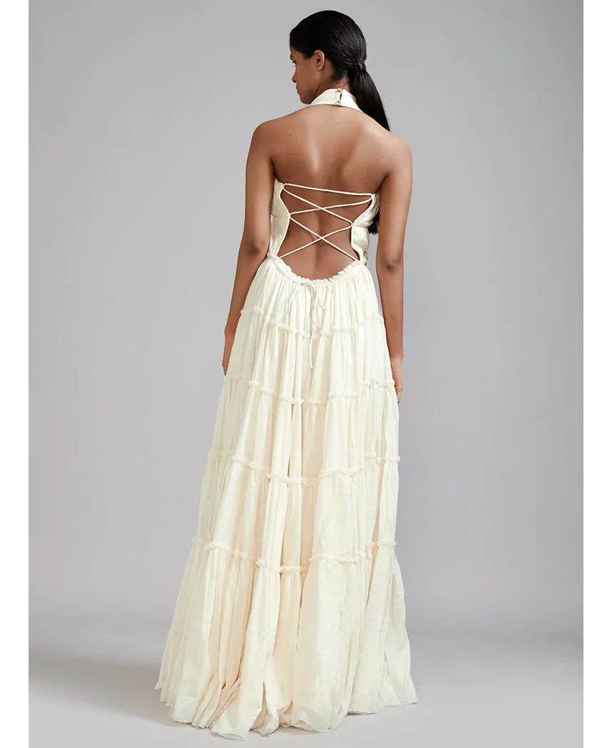 Backless Tiered Gown