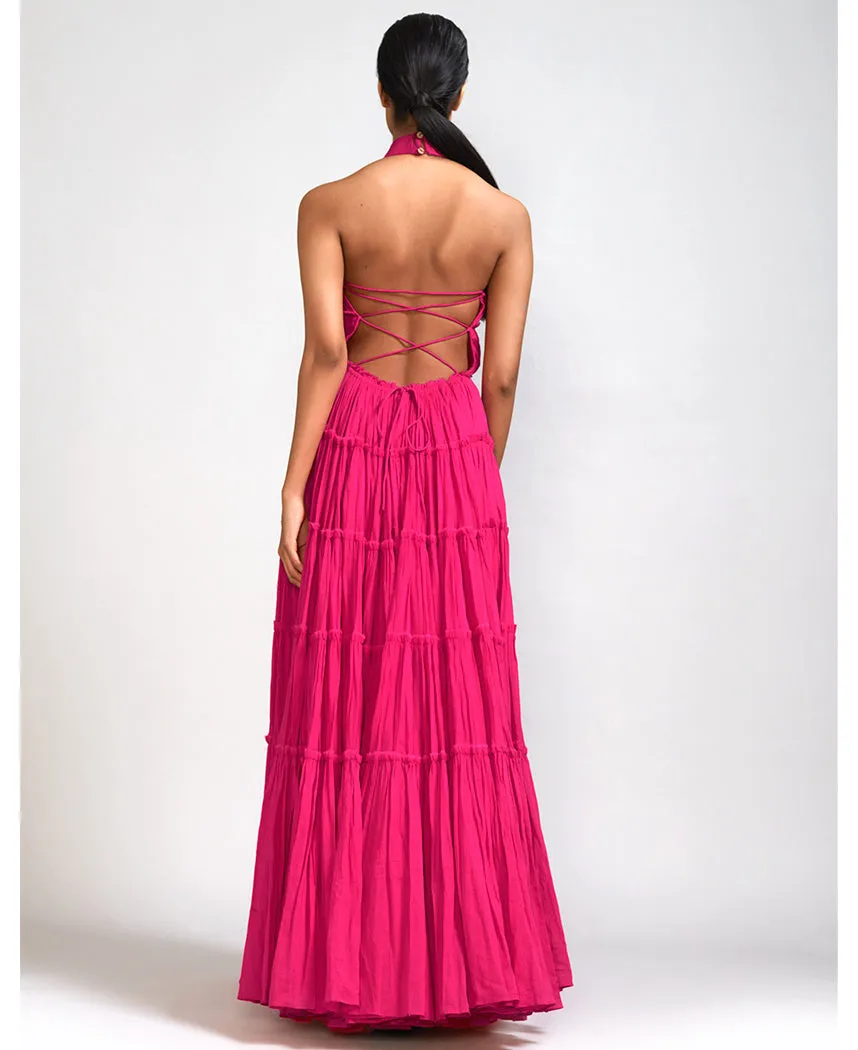 Backless Tiered Gown