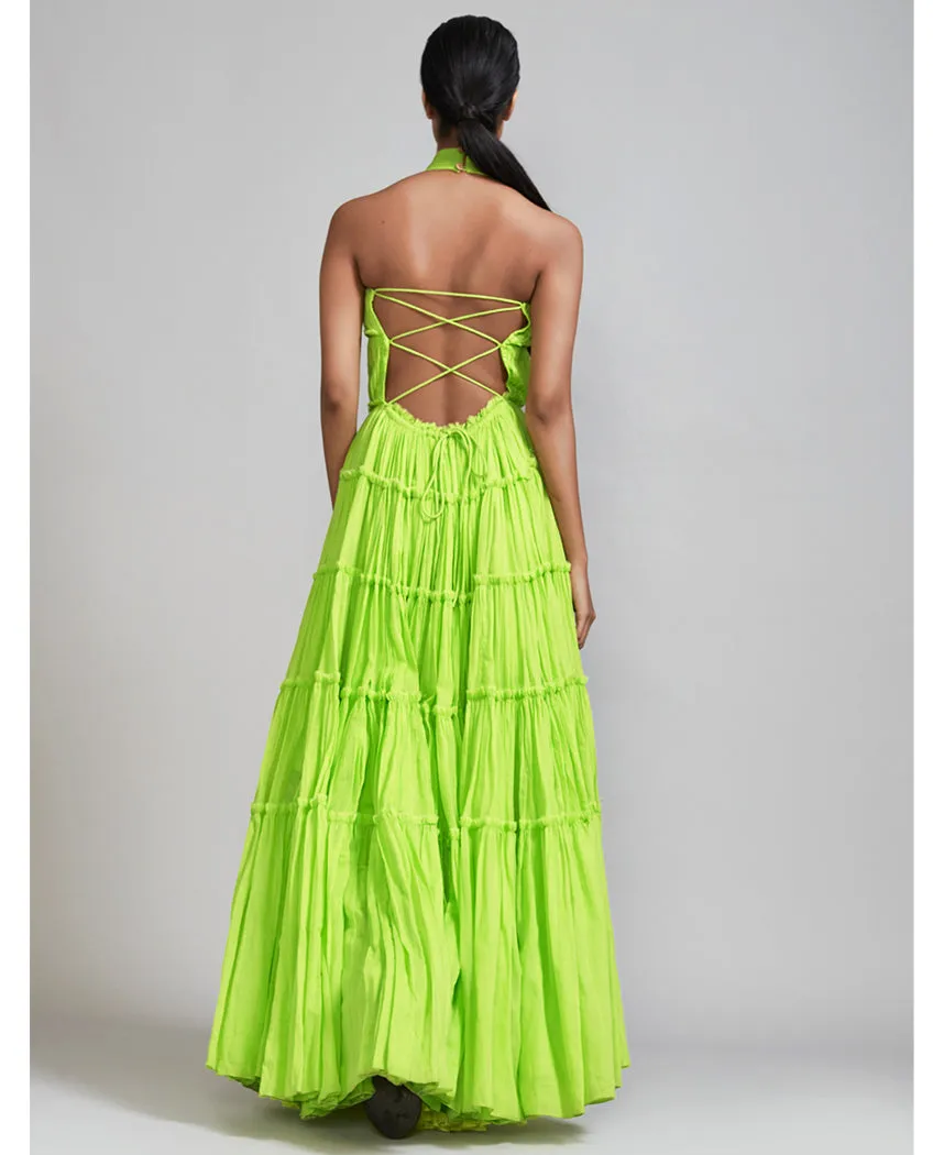 Backless Tiered Gown