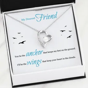 Beautiful Gift For Friend Heart Necklace With A Beautiful Message Card