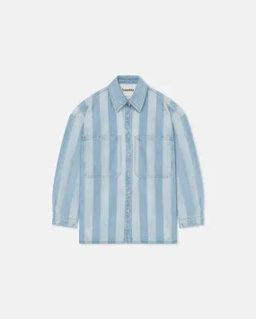 Beaux - Striped Denim Long-Sleeve Shirt - Eco Light Wash