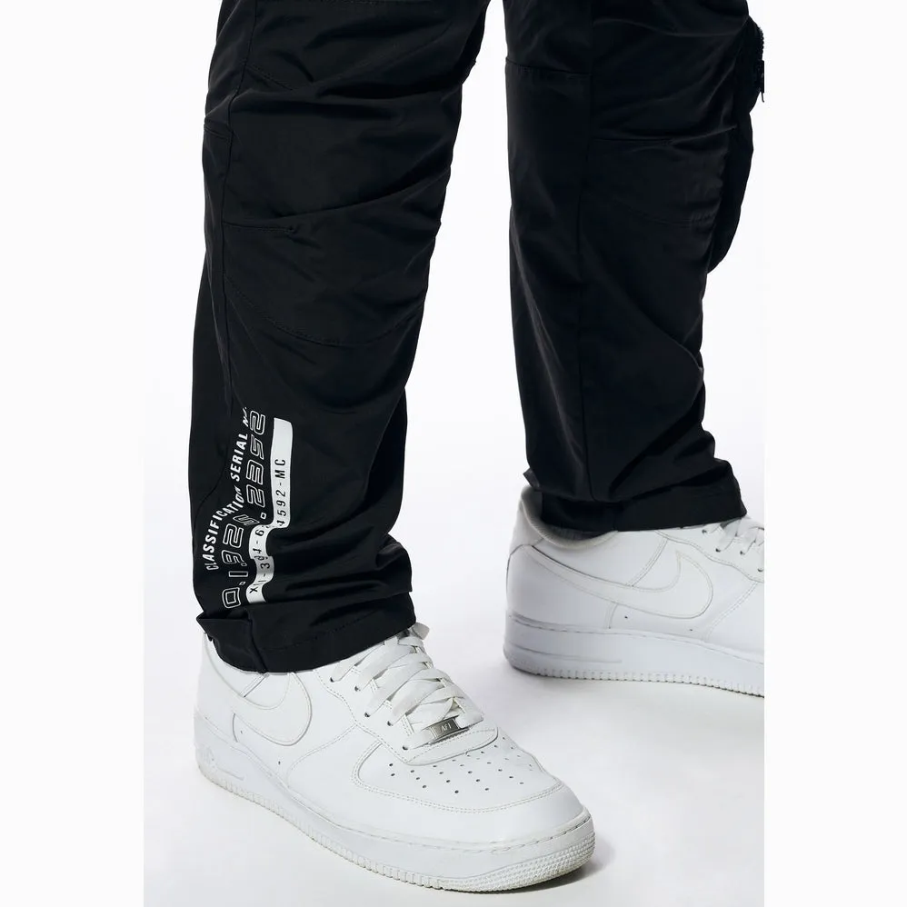 Big and Tall - Printed Utility Windbreaker Joggers - Black