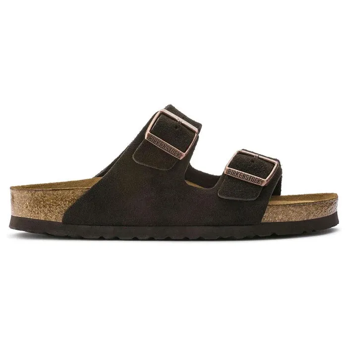 Birkenstock Arizona Suede Leather Soft Footbed Mocha Regular Width