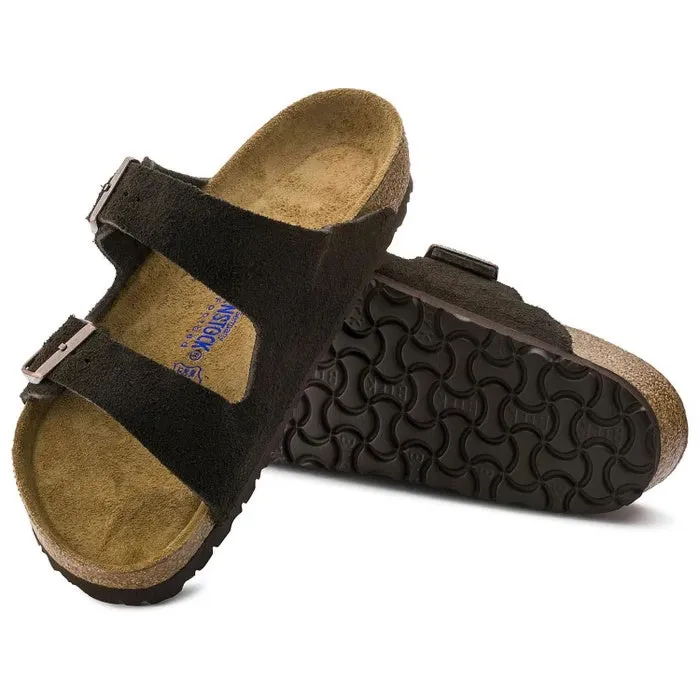 Birkenstock Arizona Suede Leather Soft Footbed Mocha Regular Width