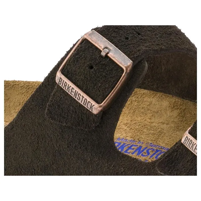 Birkenstock Arizona Suede Leather Soft Footbed Mocha Regular Width