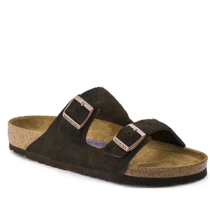 Birkenstock Arizona Suede Leather Soft Footbed Mocha Regular Width