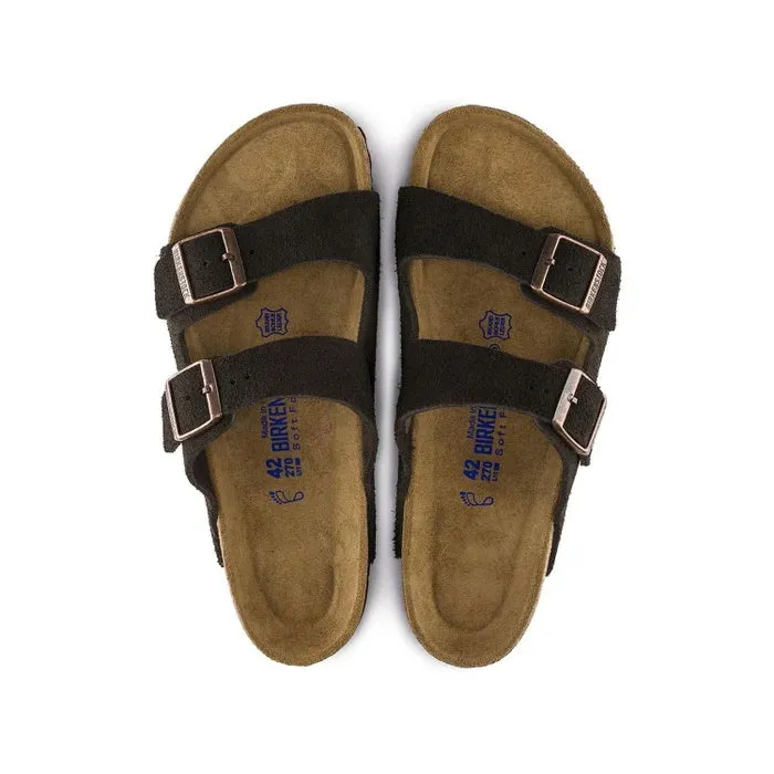 Birkenstock Arizona Suede Leather Soft Footbed Mocha Regular Width