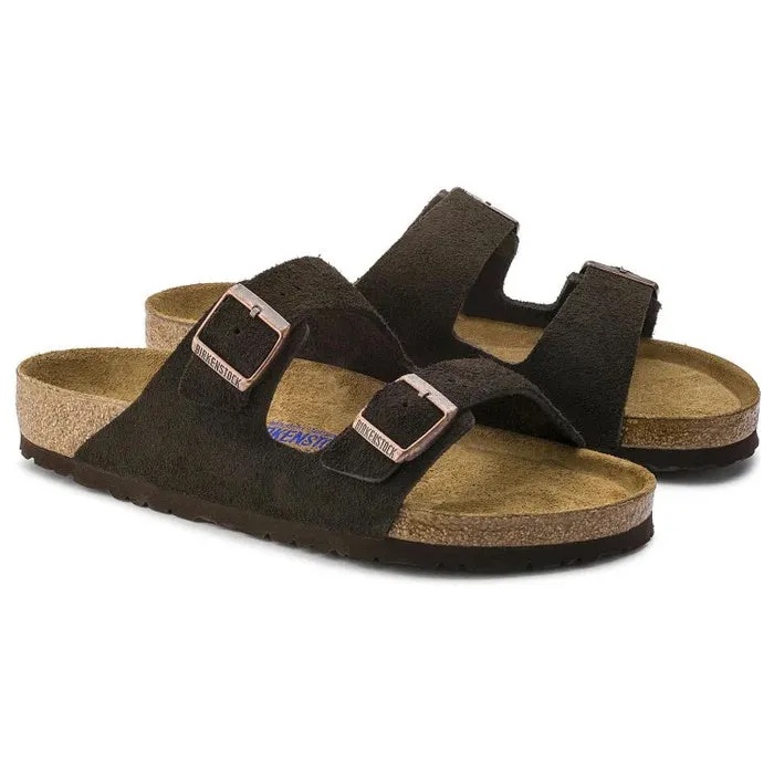 Birkenstock Arizona Suede Leather Soft Footbed Mocha Regular Width